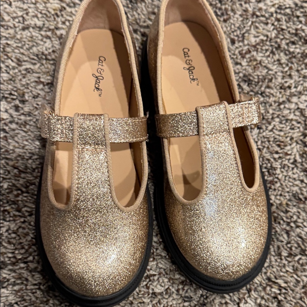 Cat & Jack Glittery Gold Dress Shoes - Picture 5 of 5